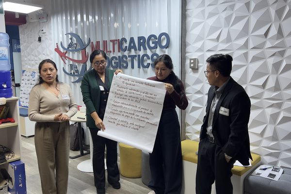 Equipo de consultoria trabajando con un cliente